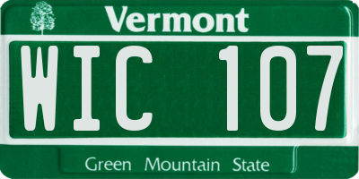 VT license plate WIC107