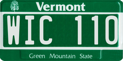 VT license plate WIC110