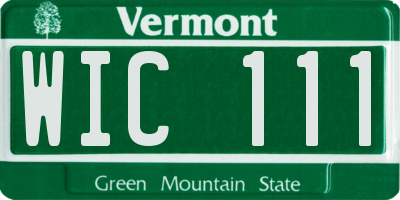 VT license plate WIC111