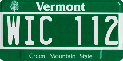 VT license plate WIC112