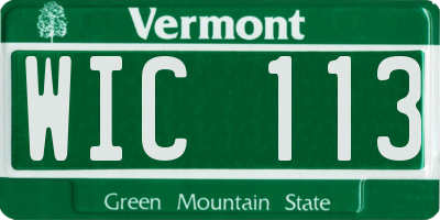 VT license plate WIC113