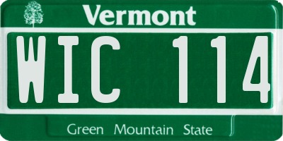VT license plate WIC114