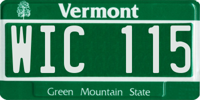 VT license plate WIC115