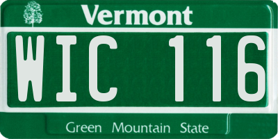 VT license plate WIC116