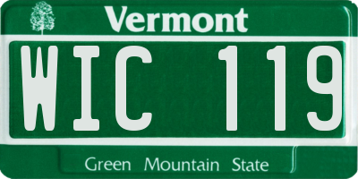 VT license plate WIC119