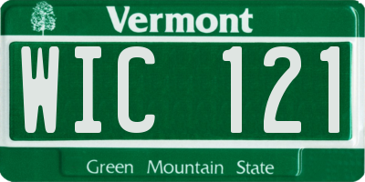 VT license plate WIC121