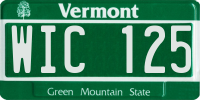 VT license plate WIC125