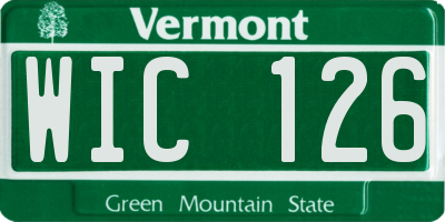 VT license plate WIC126