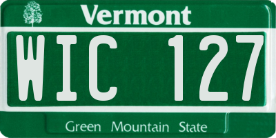 VT license plate WIC127