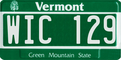 VT license plate WIC129