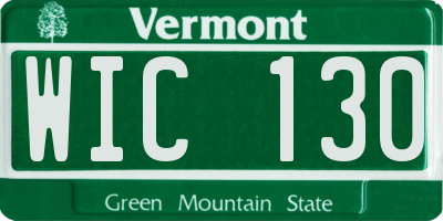 VT license plate WIC130