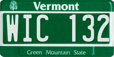 VT license plate WIC132