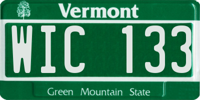 VT license plate WIC133