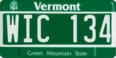 VT license plate WIC134