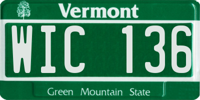 VT license plate WIC136
