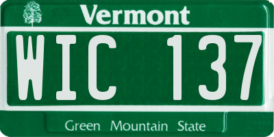 VT license plate WIC137