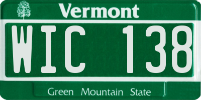 VT license plate WIC138