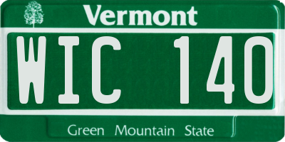 VT license plate WIC140