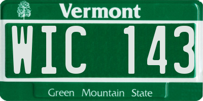 VT license plate WIC143