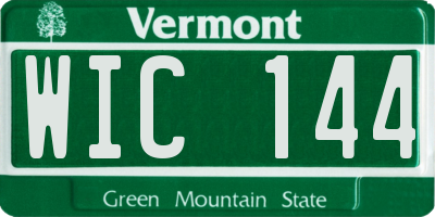 VT license plate WIC144