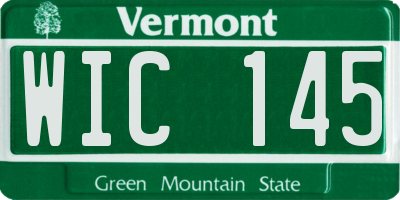 VT license plate WIC145