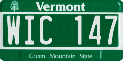 VT license plate WIC147