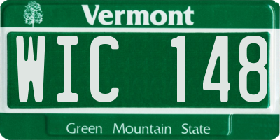 VT license plate WIC148