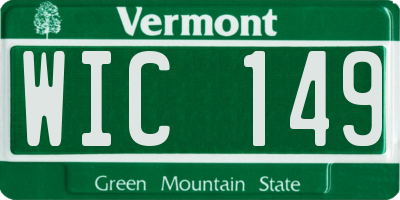 VT license plate WIC149