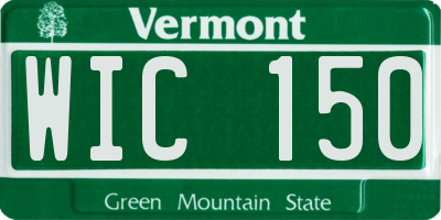 VT license plate WIC150
