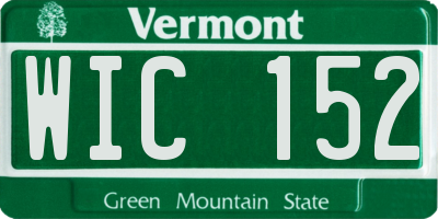 VT license plate WIC152