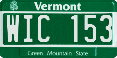 VT license plate WIC153