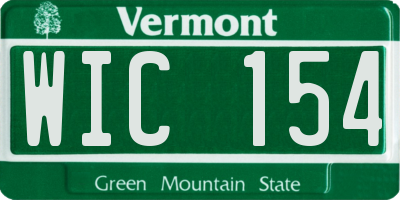 VT license plate WIC154