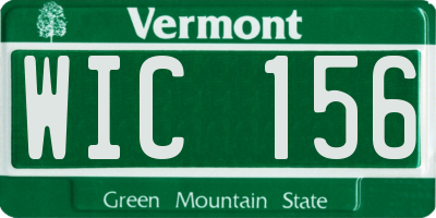 VT license plate WIC156