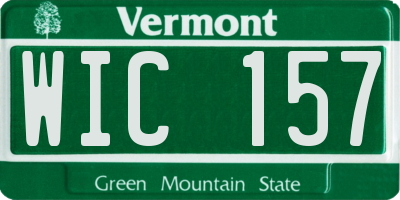 VT license plate WIC157