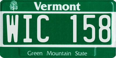 VT license plate WIC158