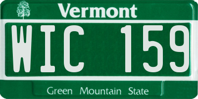VT license plate WIC159