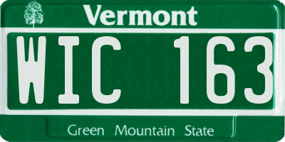 VT license plate WIC163