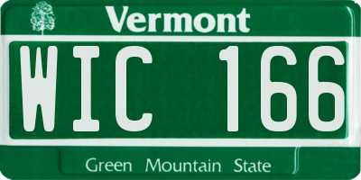 VT license plate WIC166