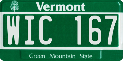 VT license plate WIC167