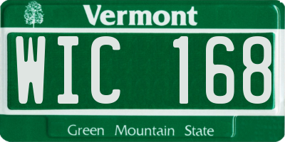 VT license plate WIC168