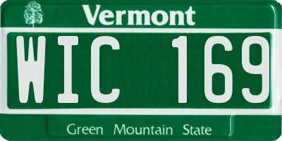 VT license plate WIC169