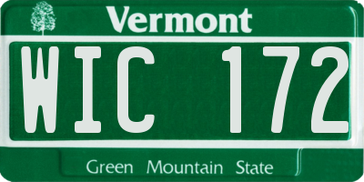 VT license plate WIC172