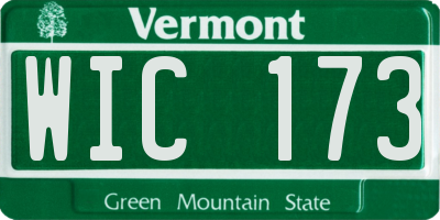 VT license plate WIC173