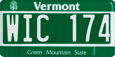 VT license plate WIC174
