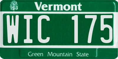 VT license plate WIC175