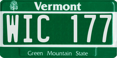 VT license plate WIC177