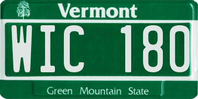 VT license plate WIC180