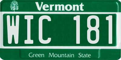 VT license plate WIC181