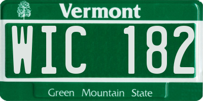 VT license plate WIC182