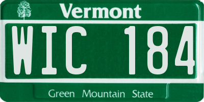VT license plate WIC184